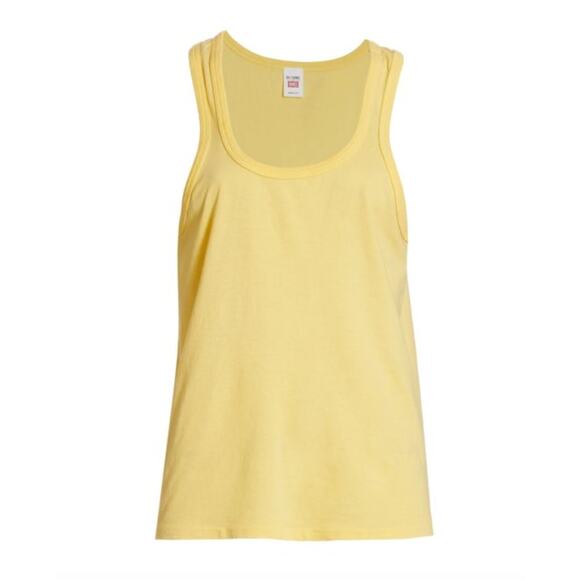 Redone Relaxed Cotton Beach Tank Yellow M - Picture 1 of 6